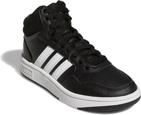 adidas Hoops 3.0 Mid Basketball Shoe, Core Black/White/Grey Six, 6.5 US Unisex Big Kid in Saudi Arabia