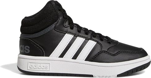 adidas Hoops 3.0 Mid Basketball Shoe, Core Black/White/Grey Six, 6.5 US Unisex Big Kid in Saudi Arabia