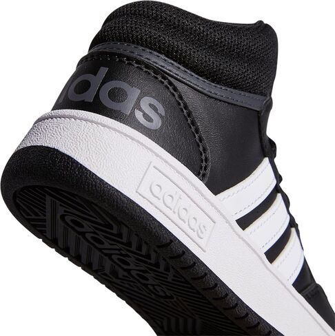 adidas Hoops 3.0 Mid Basketball Shoe, Core Black/White/Grey Six, 6.5 US Unisex Big Kid in Saudi Arabia