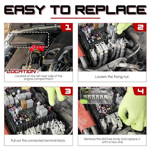 68368853AA Main Fuse, Case Fuse Block Fit for Jeep Wrangler 2018 2019 2020 2021 2022 2023 Jeep Gladiator 2020 Replace# 956-600 956600 (18-23 Wrangler & 20 Gladiator) in Kuwait