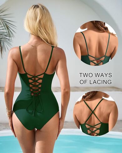 Suuksess Womens One One Contum Control Swimsuit Crisscross Back Back Suits in Kuwait