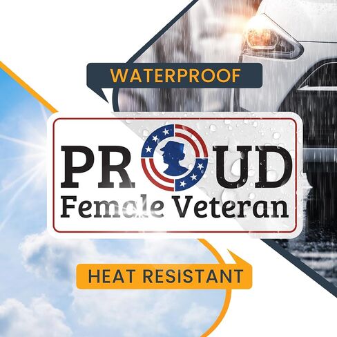 Magnet Me Up Proud Female Veteran Military Magnet Decal, 6.5x3 Inch, Perfect for Car, Truck, SUV, Magnetic Surface, Gift, in Support of Women Veterans, Service Active Duty, Made in USA in Saudi Arabia