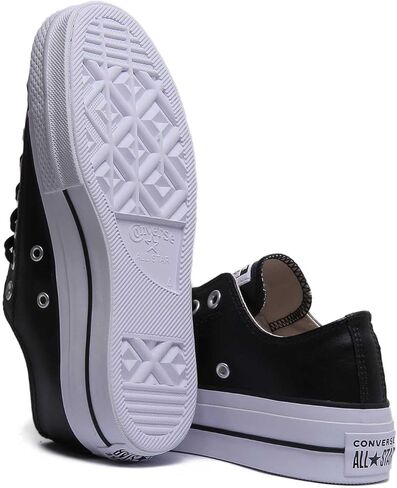 Converse Women's Chuck All Star Lift Clean Ox Sneakers, Black/White, 7 Medium US in Saudi Arabia