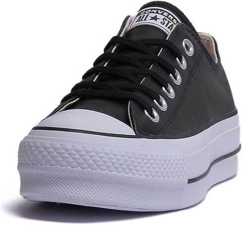 Converse Women's Chuck All Star Lift Clean Ox Sneakers, Black/White, 7 Medium US in Saudi Arabia