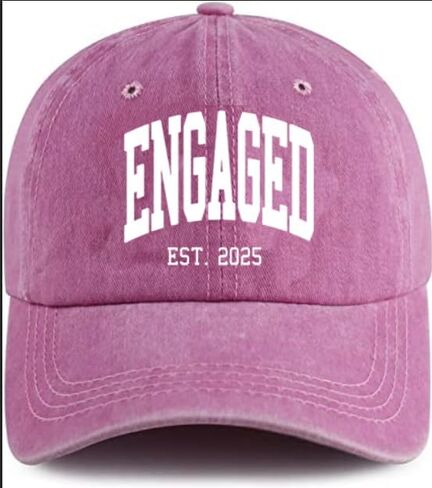 Engaged Est 2025 Hat for Women Men, Adjustable Embroidered Cotton Newlyweds Couples Baseball Cap in Saudi Arabia