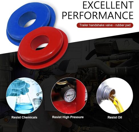20 PCS Glad Hand Seal Thick, Gladhand Washers Rubber Seals Gasket, Air Hose Glad Hands Grommets Round Gaskets, for Semi Trucks Trailers Brake Air Hose (Red & Blue) in Saudi Arabia