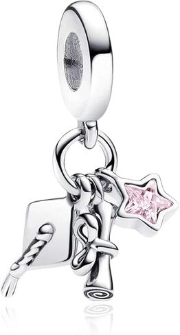 Doyafer 925 Sterling Silver Pendant Charm 2025 Graduation Pendants Pink Blue Heart Charms Suitable For Women Bracelet Necklace Graduation Commemorative Gift in Kuwait