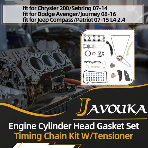 HGS167 Engine Cylinder Head Gasket Set & Engine Timing Chain Kit W/Tensioner for Chrysler 200/Sebring 07-14 for Dodge Avenger/Journey 08-16 for Jeep Compass/Patriot 07-15 L4 2.4L HS26332PT HS54664 in Kuwait