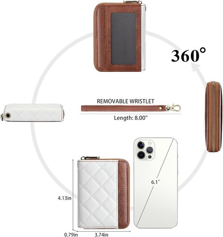 FALAN MULE Credit Card Holder Wallet RFID Blocking Leather Small Wallet for Women with Wristlet in Saudi Arabia
