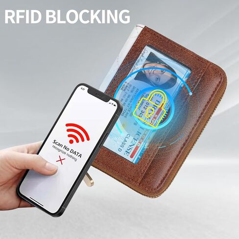 FALAN MULE Credit Card Holder Wallet RFID Blocking Leather Small Wallet for Women with Wristlet in Saudi Arabia