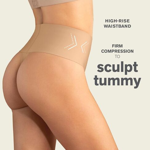 Leonisa High Tech High Waisted Sculpting Thong Panties for Women with Tummy Control in Saudi Arabia