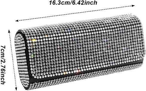 PU Sunglasses Case for Women, Bling Diamond Classic Sunglasses Case, Eyeglasses Pouch Glasses in Saudi Arabia