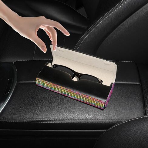 PU Sunglasses Case for Women, Bling Diamond Classic Sunglasses Case, Eyeglasses Pouch Glasses in Saudi Arabia