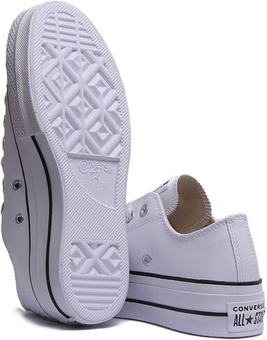 Converse Women's Chuck All Star Lift Clean Ox Sneakers, White/Black, 7.5 Medium US in Saudi Arabia