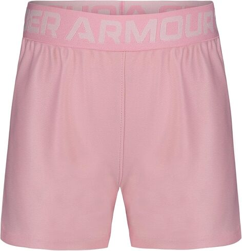 Under Armour Girls' Play Up Short, Elastic Waistband, Logo Detail, Lightweight, Solar Pink SP22, 2T in Saudi Arabia