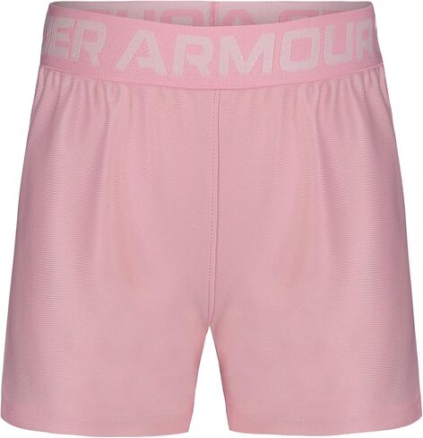 Under Armour Girls' Play Up Short, Elastic Waistband, Logo Detail, Lightweight, Solar Pink SP22, 2T in Saudi Arabia