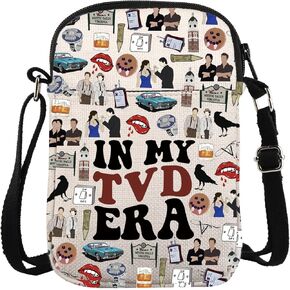 ZJXHPO TVD Cross Body Bag Vampire Movie Inspired Gift In My TVD Era Messenger Bag TVD Merch Vampire Carry On Bag