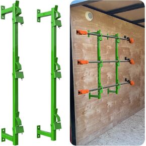 ELITEWILL 3 Place Weedeater Rack for Enclosed Trailer, Green Steel Wall Mount Lawn Equipment Holder