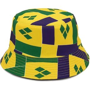 Flag Bucket Hat|Caribbean Flag Bucket Hat| Reversible Flag Hat| Travel Outdoor Unisex Cap for Jouvert Carnival