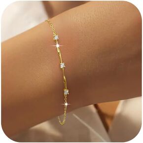 LOVECOM Mobius Infinity Birthstone Charm Link Bracelet for Women 925 Sterling Silver CZ Twisted Bracelet Gold Adjuatable Friendship Sister Daughter Bracelet Birthday Jewelry Gifts for Girlfriend