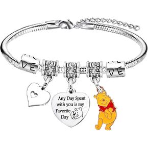 Honey Bear Bracelet Bear Themed Gifts for Cartoon Lovers Gift Friendship Present Cute Caroon Jewelry Gift for Best Friends Besties Sister Christmas Birthday Present Bears Gifrs for Women