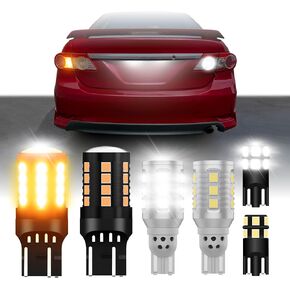 USR Amber Turn Signal & White Reverse Backup & White License Plate LED Bulbs Canbus Error Free - 6 Pieces Combo UPGRADE Compatible with 2011-2013 Toyota Corolla Tail Lights (Fits Factory Tail Lamps)