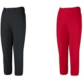 Mizuno Girls Youth Belted Low Rise Fastpitch Softball Pant, Black, Youth Large Girls Youth Belted Low Rise Fastpitch Softball Pant, Red, Youth Large