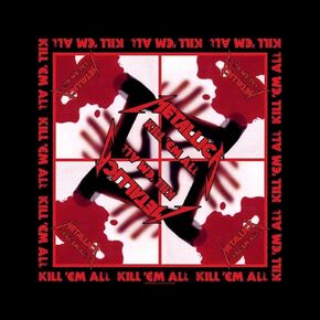 Metallica Bandana Kill Em All Band Logo Official Black Size One Size