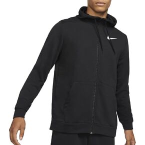 Nike Men Dri-Fit Full-Zip Training Hoodie (الولايات المتحدة ، ألفا ، كبيرة ، منتظمة ، منتظمة ، أسود/أبيض)