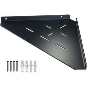 Corner Shelf, 3.0mm Aluminum Alloy Corner Shelf Wall Mounted, for Bathrooms,Offices, Bedrooms,Kitchens,Dorm Rooms and Living Rooms(11 in Black)