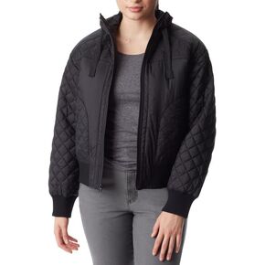 BASS OUTDOOR Women's Quilted-Trim Zip Bomber Jacket (Black, Small)