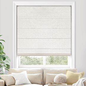 100% Blackout Cordless Roman Shades for Indoor Windows & French Doors, for Window Size35 W x 60" H Blackout - Beige