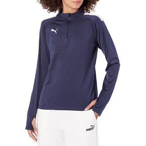قميص حريمي من PUMA teamLiga 1/4 بسحاب علوي، أحمر أسود، أحمر أسود, بوما ريد بوما بلاك, XS in Kuwait