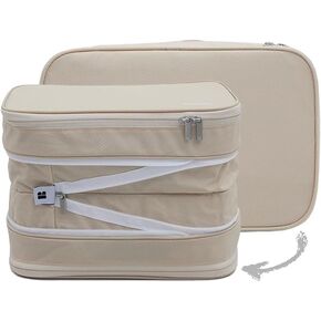Branden Compression Packing Cube for Blanket, XX-Large, Sandbeige | Home Essentials l Compression Storage Bag for Bedding | Ultra Space Saving Self Compression Organizer