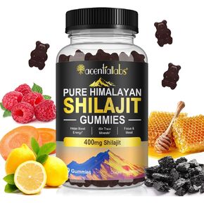 Pure Himalayan Shilajit Gummies for Men & Women, Rich in 85+ Micronutrients, 100% Natural & Organic Shilajit Gummies Shilajit for Men, Energy, Brain, Immunity Boost, No Added Sugar Non-GMO, 60 Count