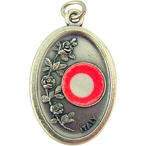 Silver Toned Base Catholic Saint 3rd Class Piece of Cloth Relic Medal, 1 Inch
