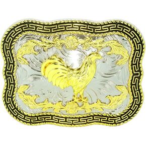 Moranse Rooster Flower Belt Buckle With Animal Symbol Western Cowboy Style