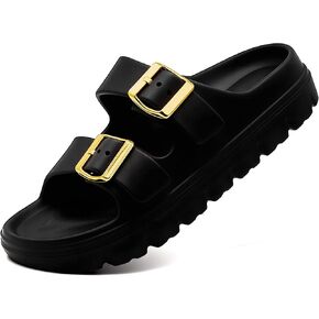 Women's Adjustable Double Strap Orthopedic Sandals - Waterproof High-Resilience EVA Platform Slides with Arch Support, Non Slip Recovery Slippers for Beach Pool Outdoor