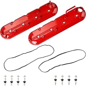WATERWICH Aluminium Valve Cover kit Compatible with 1999-2008 Cadillac Escalade/Chevy Avalanche Silverado Sierra Suburban Tahoe Camaro/GMC Sierra 1500 2500 3500 Replacement for 12570427 12582224