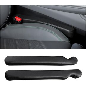 Mandark Car Seat Gap Filler, 2PCS Leather Vehicle Gap Stopper to Fill Between Seat and Console, Automotive Crevice Plug Blocker Accessories from Dropping, Universal for SUV, Sedan, Truck (Black)