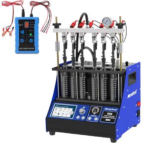 MR CARTOOL V311 Fuel Injector Cleaner Machine, 6-Cylinder Heated Ultrasonic Cleaner Tester, 110V Automotive Fuel System Injection Cleaning Tester Kit with 7 Core Functions for Most Vehicles