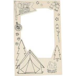 Fun Express CYO Wood Camp Frame with Magnets – Creative DIY Craft Kits for Kids – Perfect for VBS Vacation Bible School Summer Camp and Group Activities – Ideal for Keepsake Decor – 12 Pieces