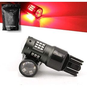 7443 Red Flashing Strobe Blinking Rear Alert Safety Brake Tail Stop High Power LED Light Bulbs