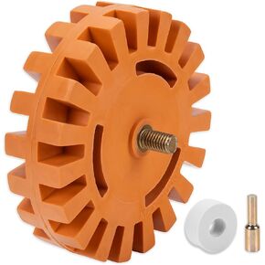 Rubber Eraser Wheel Decal Remover - Quick, Efficient, Reliable Tool for Removing Decals, Stickers, and Adhesives from Cars, RVs, Fiberglass, and More - Paint-Safe, Easy Drill Attachment