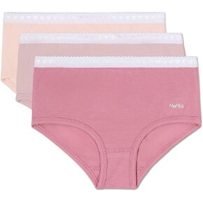 MeMoi Girls' 3 Pair Pack Solid Chromatic Rose Briefs