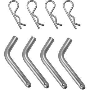 4 PCS Trailer Hitch Pin & Clip, 5/8-Inch Diameter Trailer Hitch Pin & Clip with Grooved Head, Zinc Trailer Hitch Locking Pin & Clip Fit for 2" Receiver, Universal Car Accessories