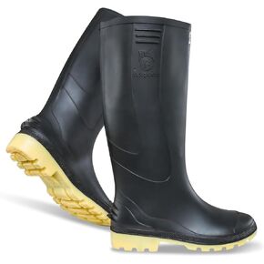 Croydon Black Titan PVC Rain Boots مقاومة للماء للحدائق | الصيد | الزراعة | الزراعة | موسمين متعدد | أحذية ركبة مقاومة للانزلاق متينة