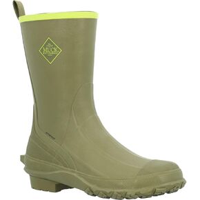Men's Harvester Mid Rubber Boot, Olive And Lime, Size 12(M)