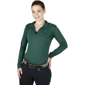 Tuffrider Ladies Taylor Long Sleeve Polo - Wine - 3x