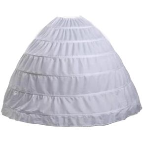 Women's 6 Hoop Petticoat Slip Floor Length Crinoline Underskirt for Wedding Dress Ball Gown